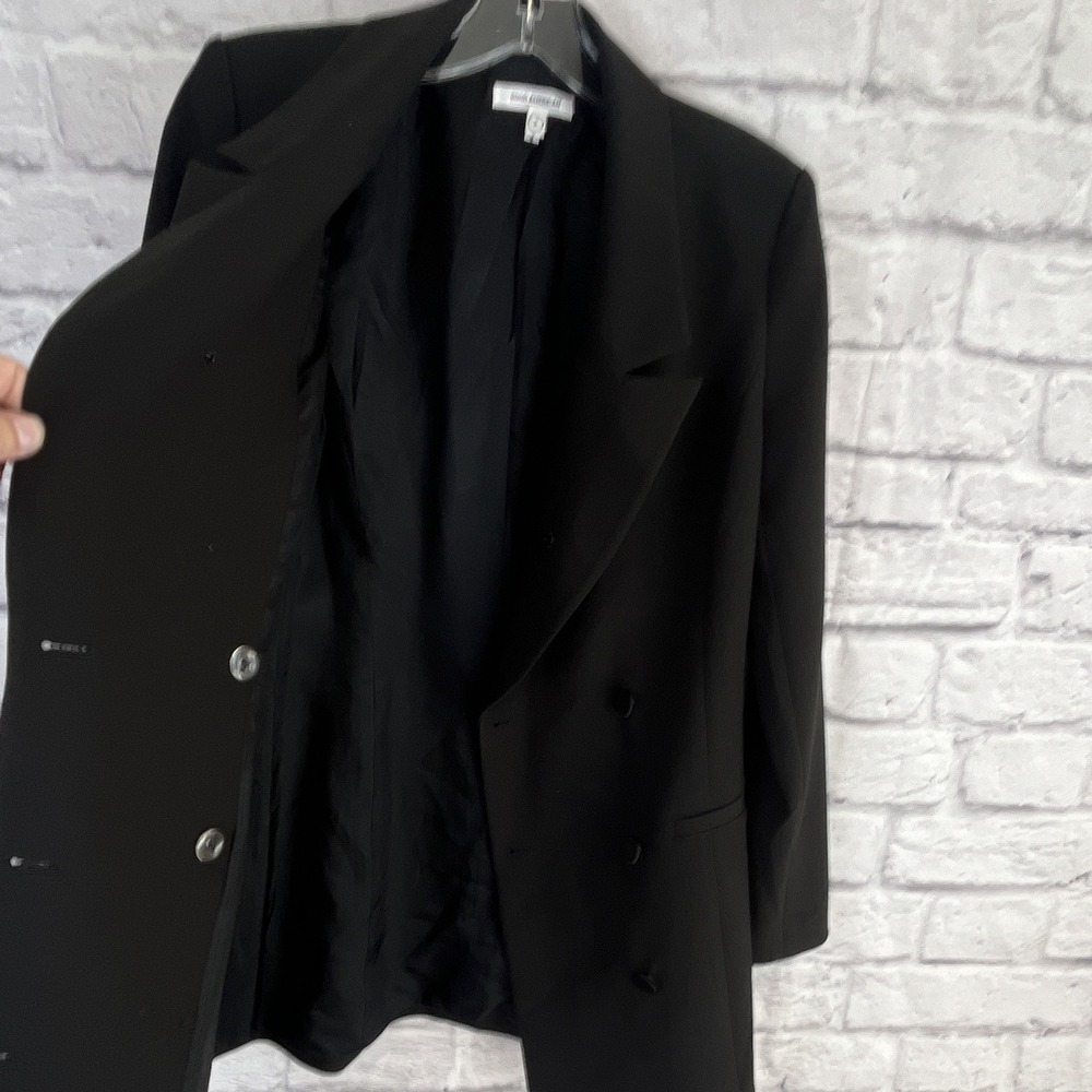 GOOD AMERICAN Women's Black Double-Breasted Soft Stretch Sculpted Blazer Size 0 - Picture 6 of 9